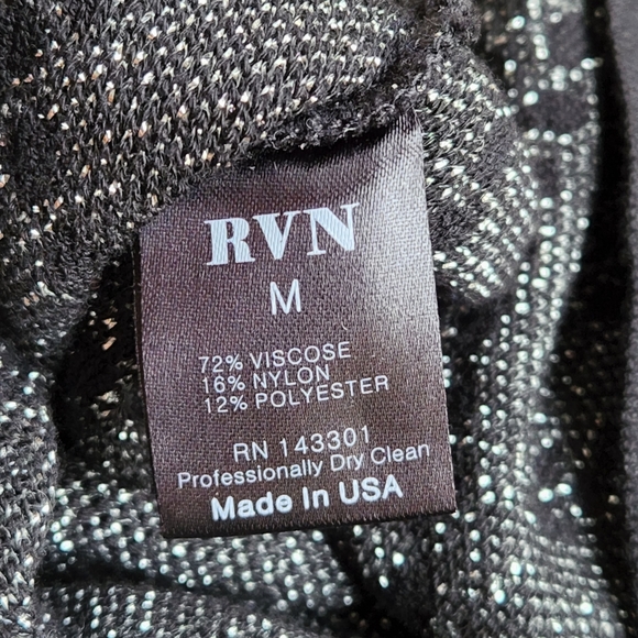 RVN Dress Black Silver Sparkly Body Con M - Picture 4 of 6